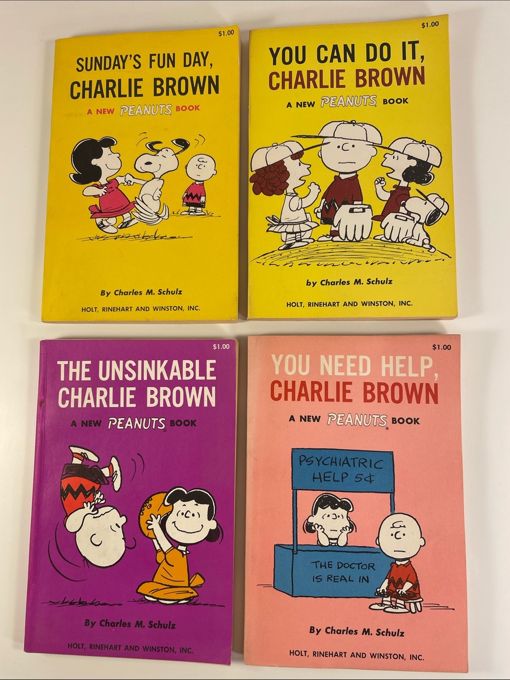 Peanuts Charlie Brown Paperback Book Lot of 4 - 1960’s